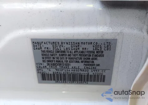 2024 Nissan Sentra Sv Xtronic Cvt from USA, damaged, VIN 3N1AB8CV0RY318291